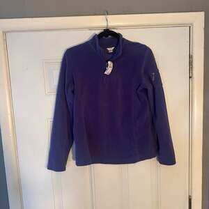 Christopher & Banks Fleece Pullover - Purple Quarter-Zip Jacket, Size M